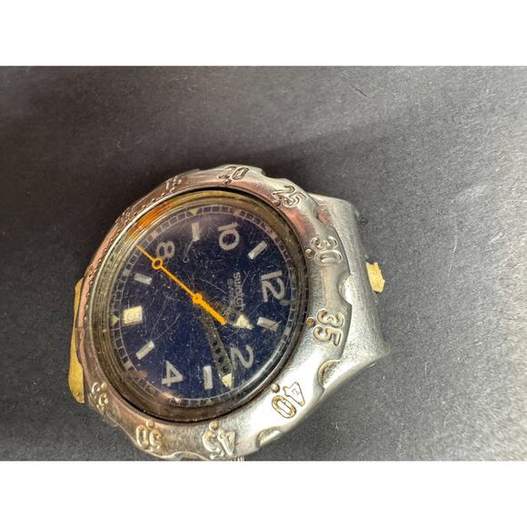 Vintage Swatch IRONY Scuba YDS402 Water Reflex Blue Dial Steel Date No Band